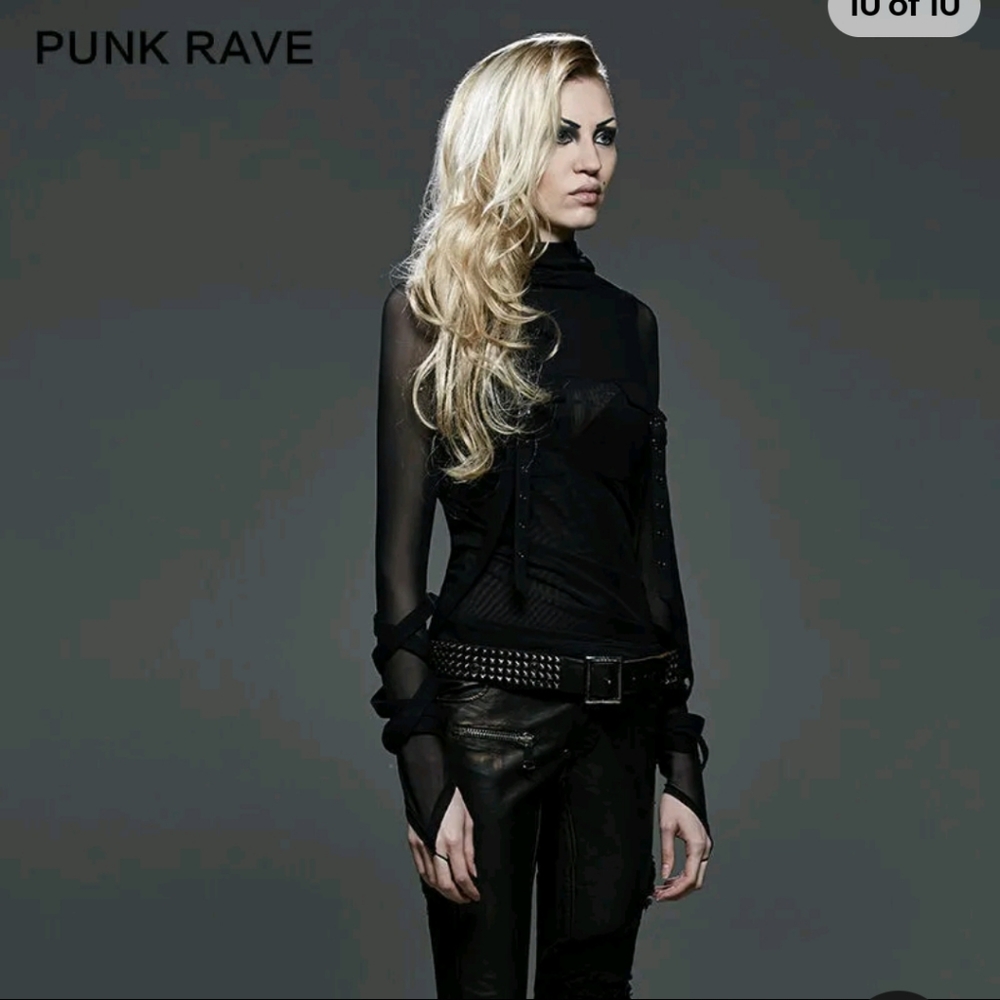 Punk Rave Sheer Mesh Hoodie - Picture 8 of 9